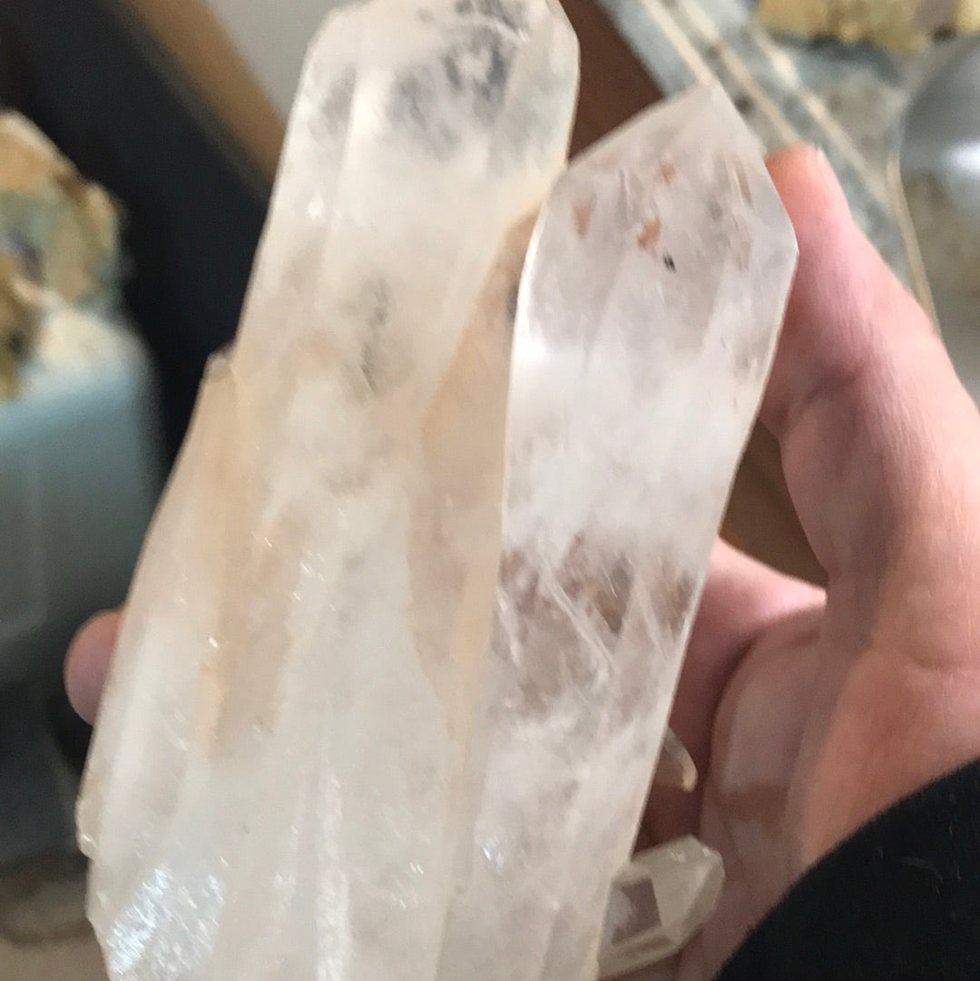 Smokey Citrine intuitive clear calcite
