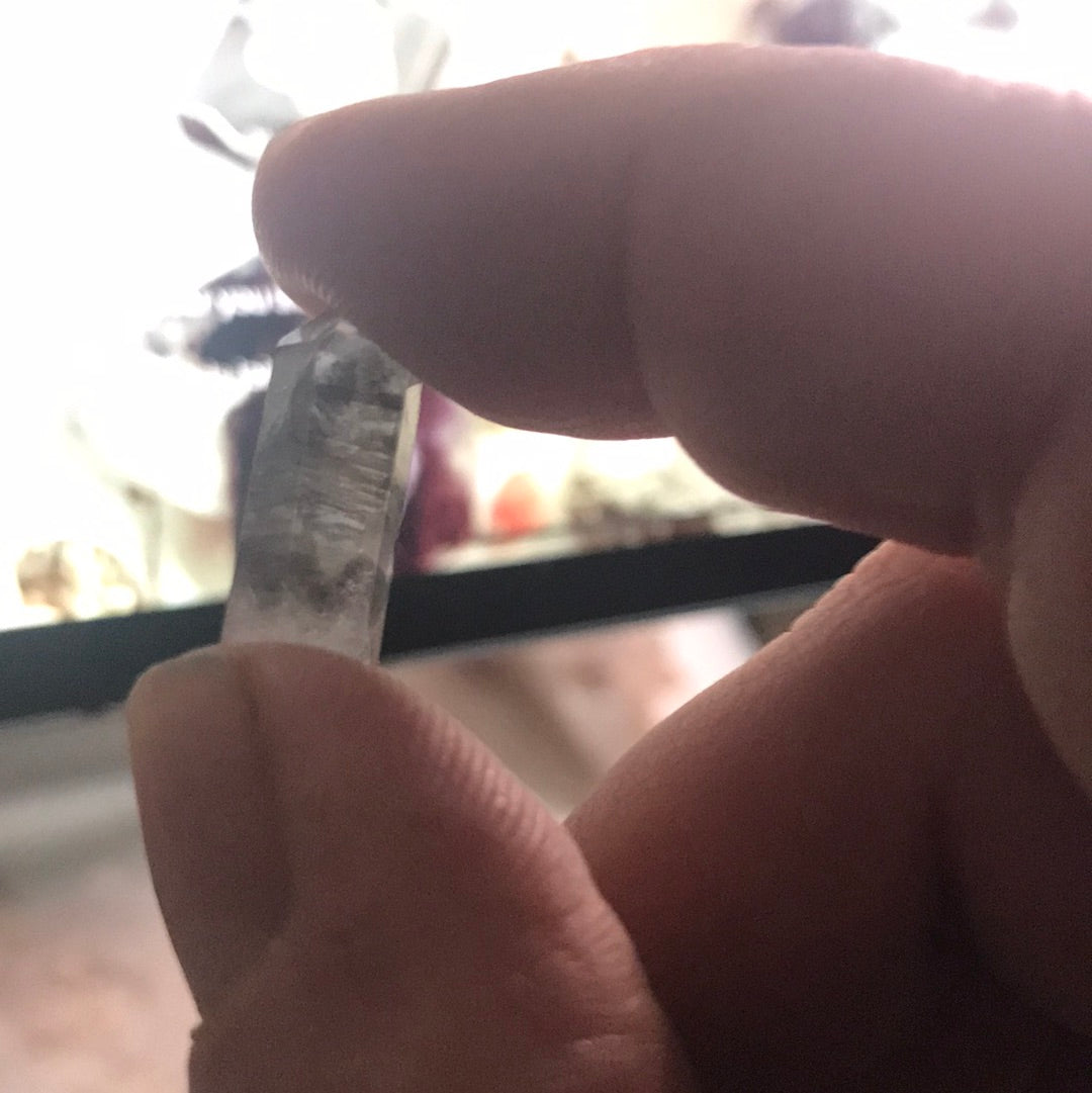 Purple sided fluorite and phantom Tibetan quartz Suzette