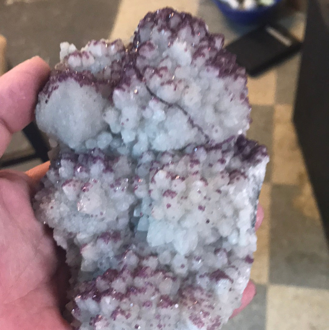 Purple fluorite and calcite creatively