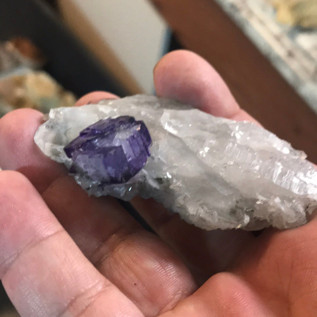 Purple YGX fluorite and quartz tyler
