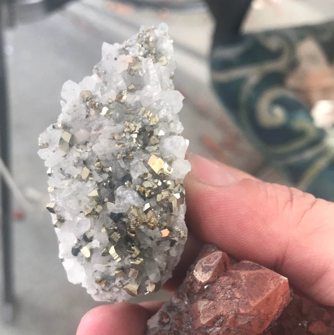 Red quartz and pyrite
