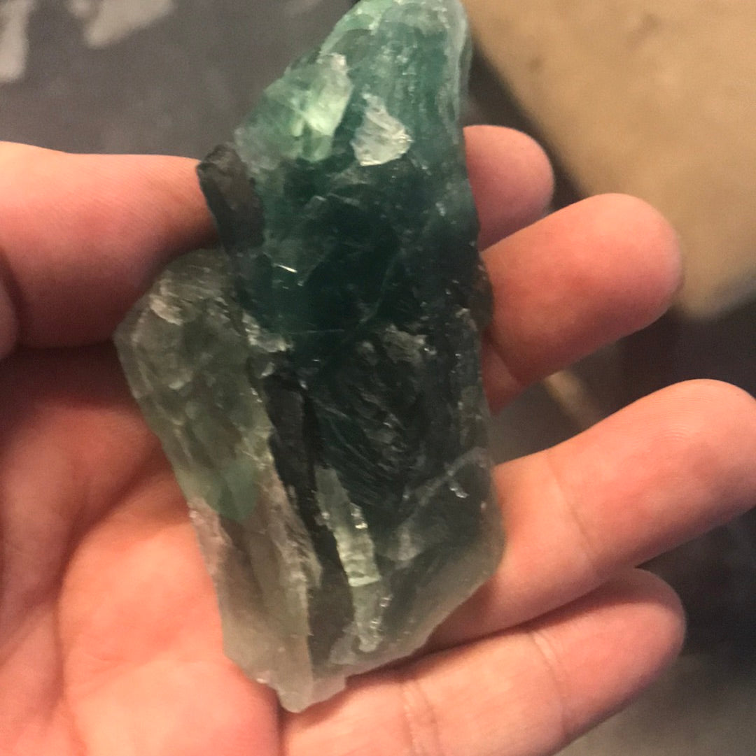 Green and clear fluorite X-ray