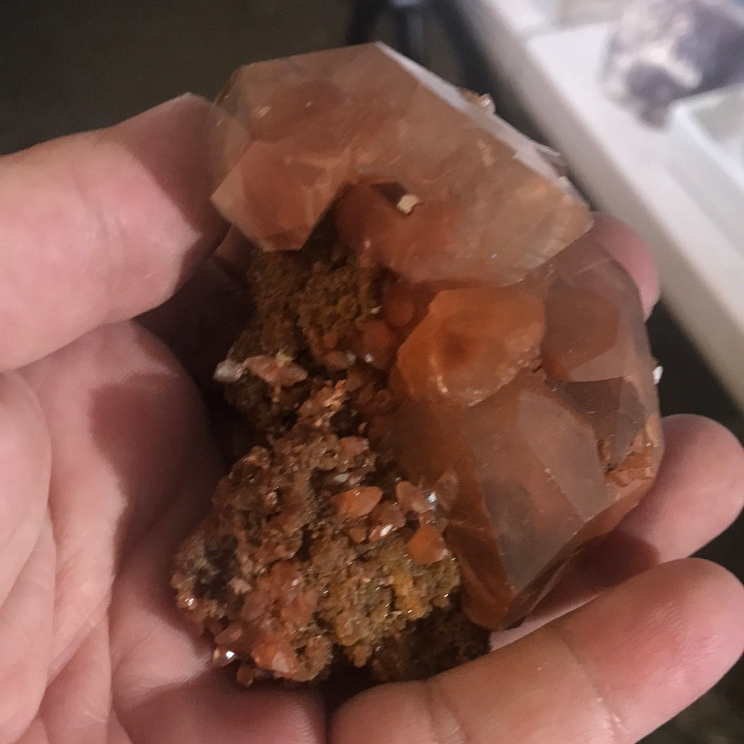 Orange calcite and Aragonite melisa