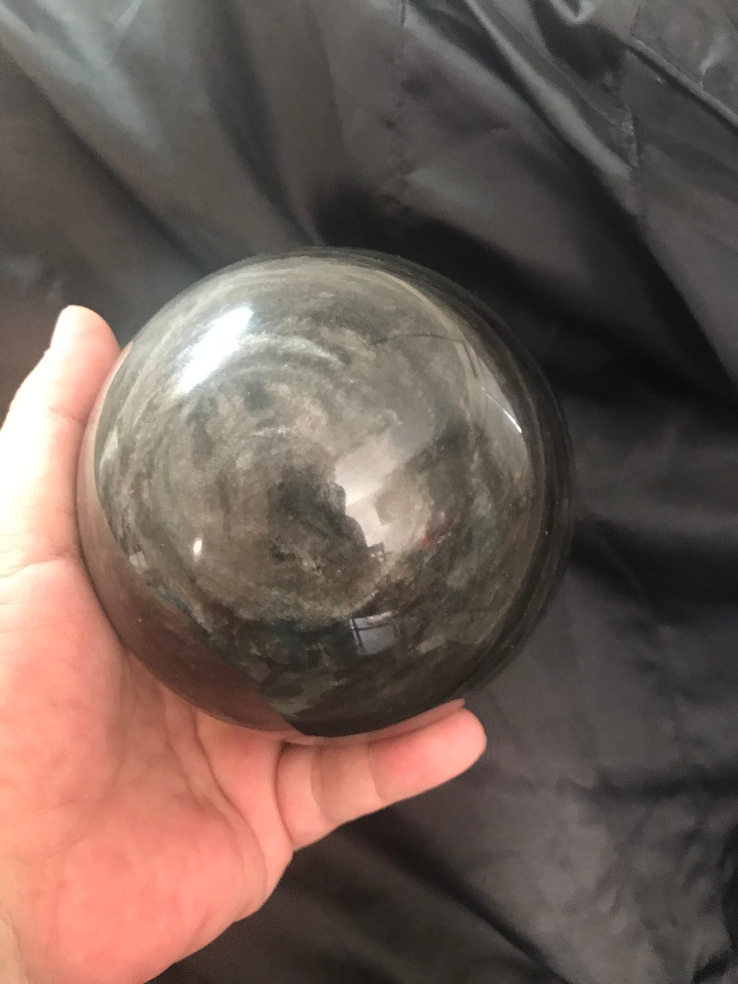 Silver Obsidian Sphere