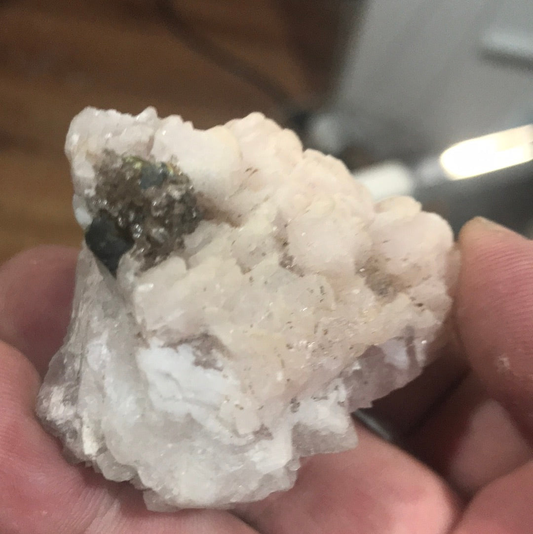 Pink Calcite pyrite