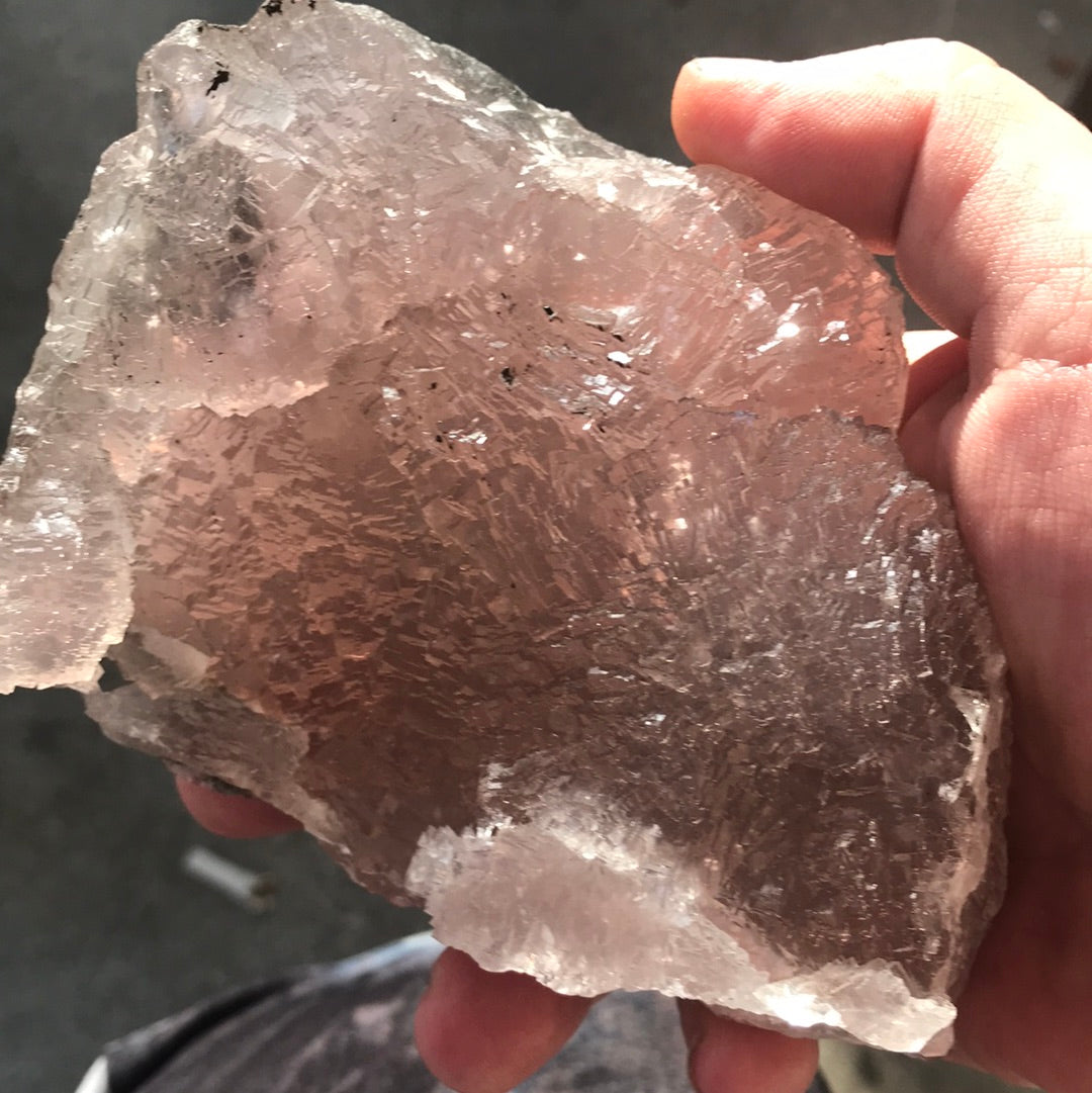 Red pagoda calcite Karen purple sided fluorite