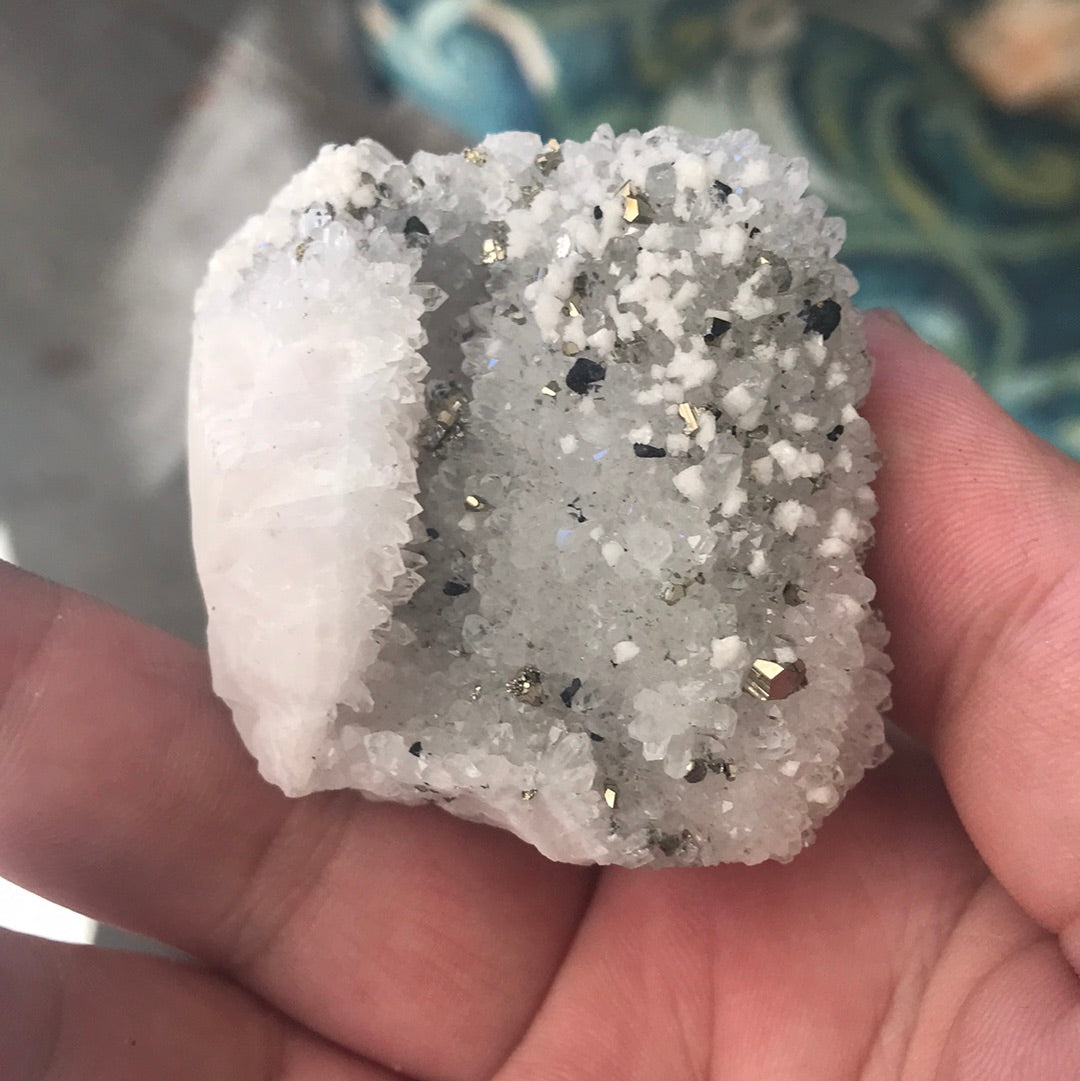 Purple amethyst kjunde quartz and pyrite red pagoda calcite