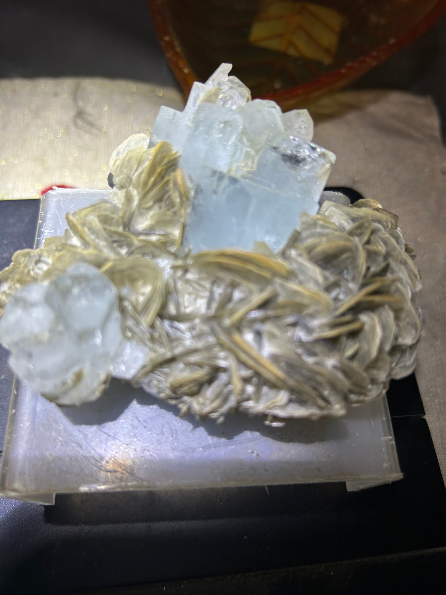Aquamarine and Mica Cluster