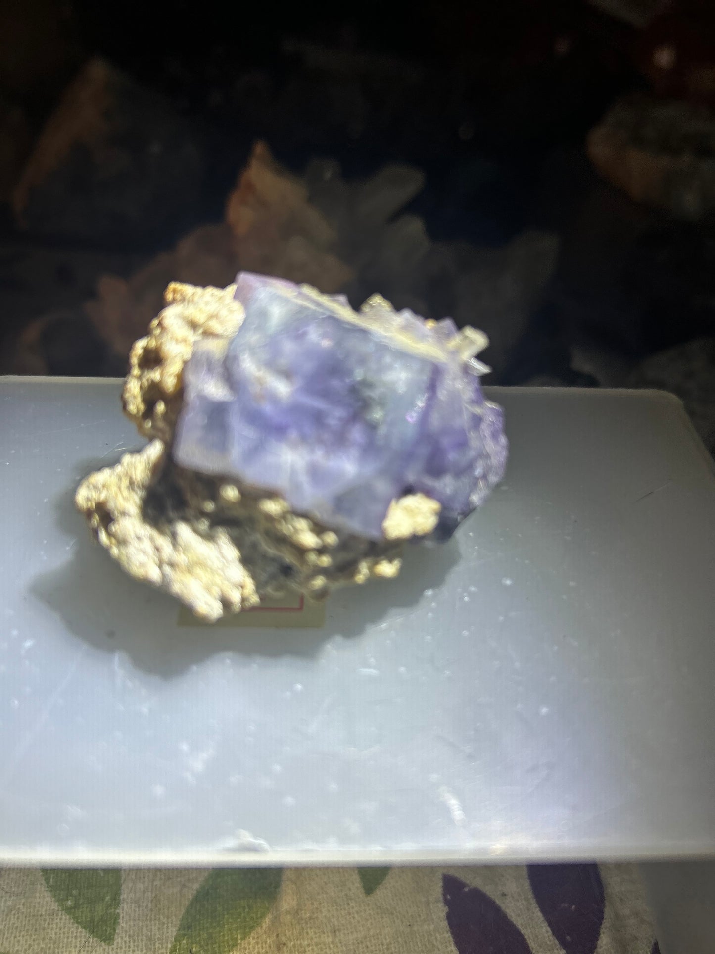 Pair of Cubic Purple Phantom Fluorite Clusters