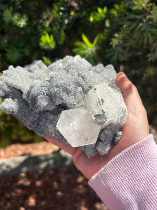 Black Sugar Calcite with Columnar Calcite clusters