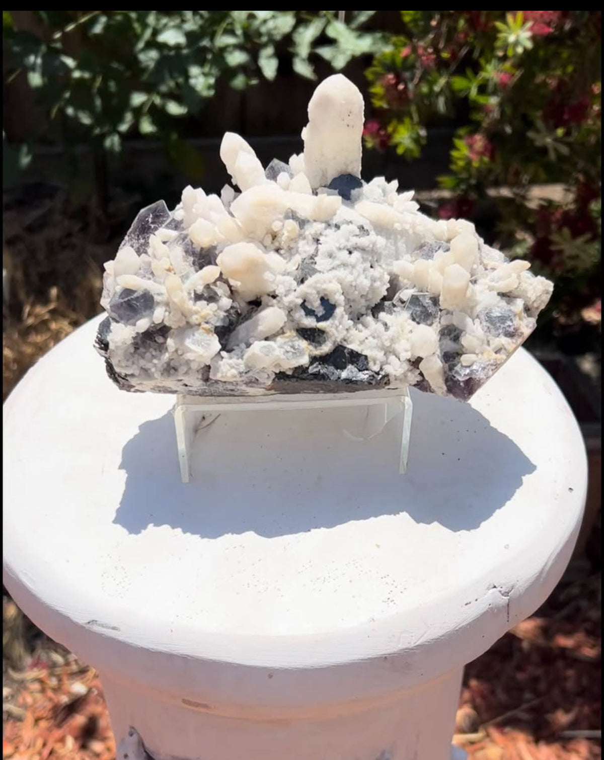 Candle Quartz Cluster with Phantom Fluorite