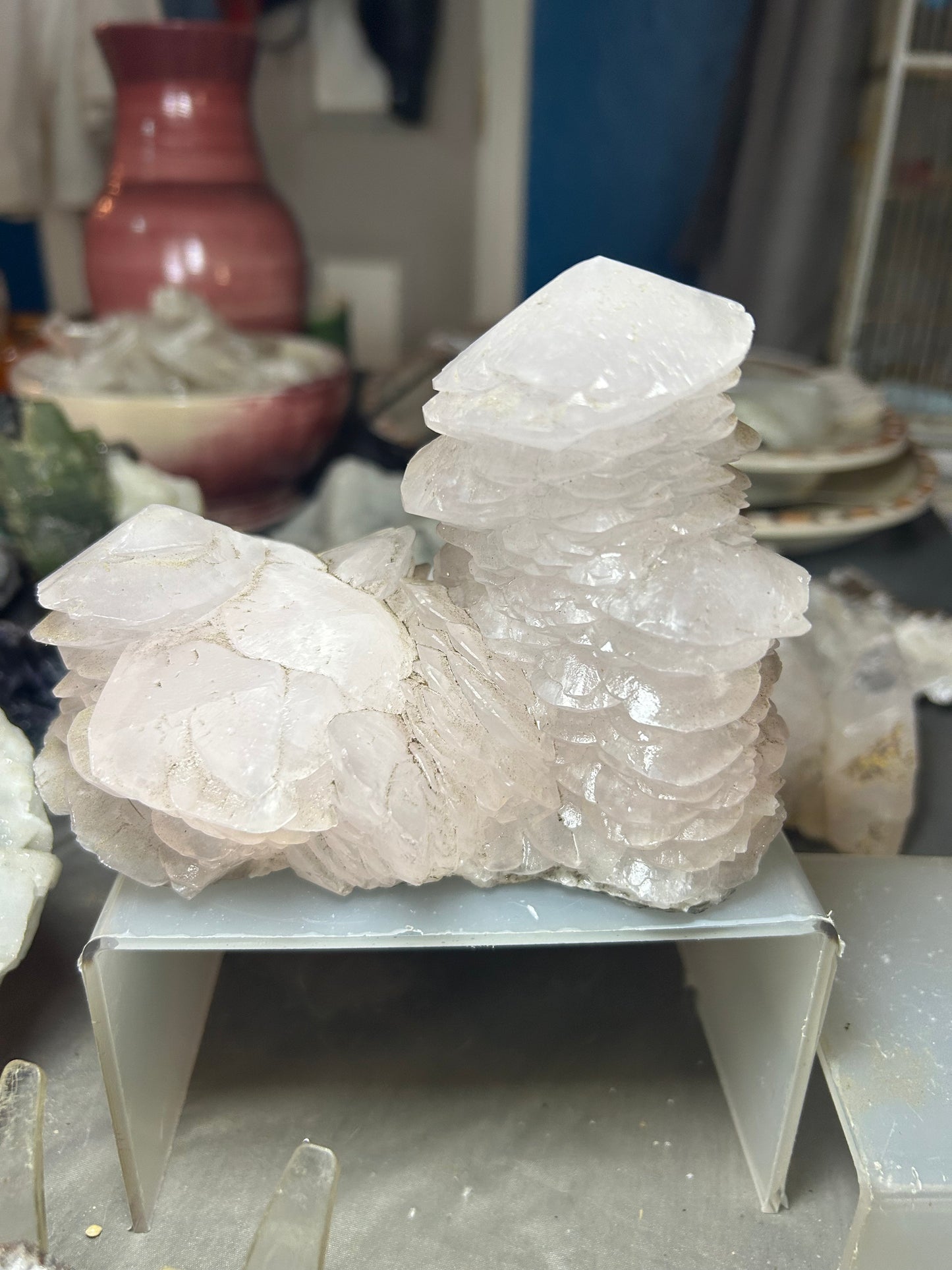 Pink Pagoda/ Mushroom Calcite Cluster Large