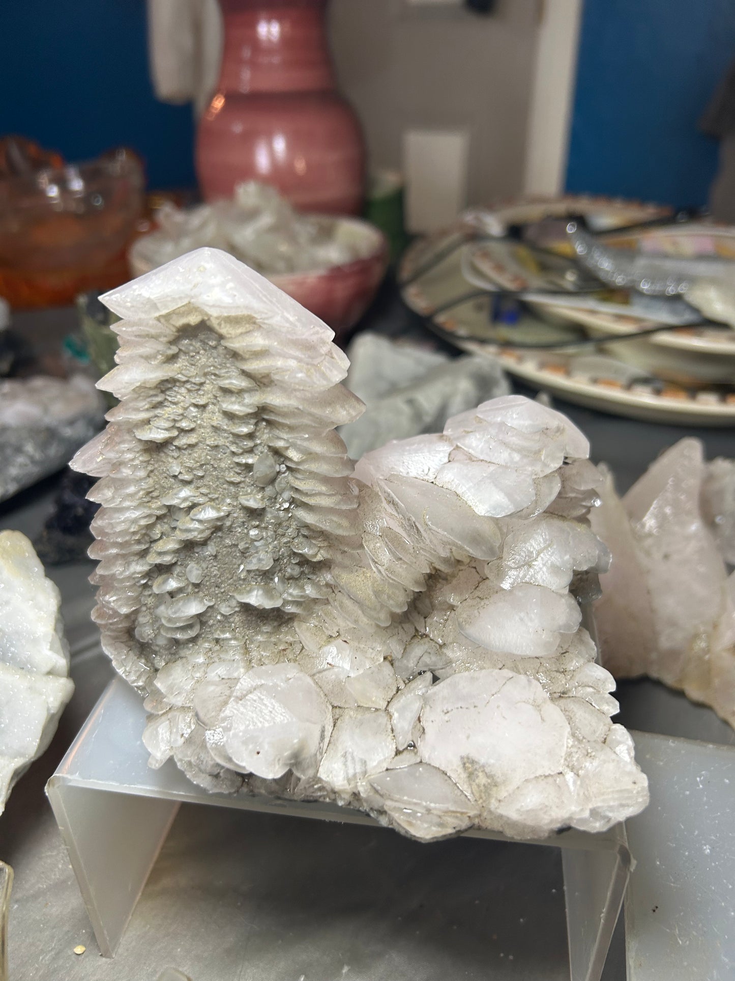Pink Pagoda/ Mushroom Calcite Cluster Large