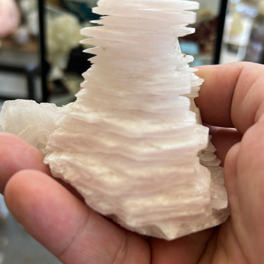 Pink pagoda calcite Earth Mother crystals