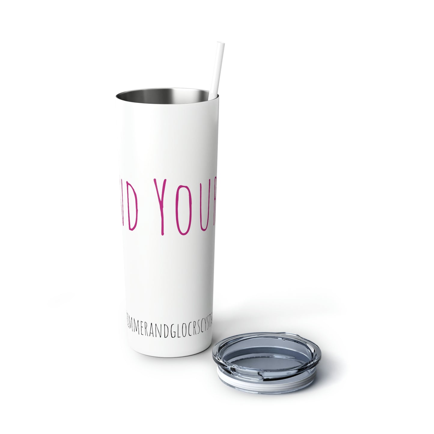 Skinny Steel Tumbler with Straw, 20oz