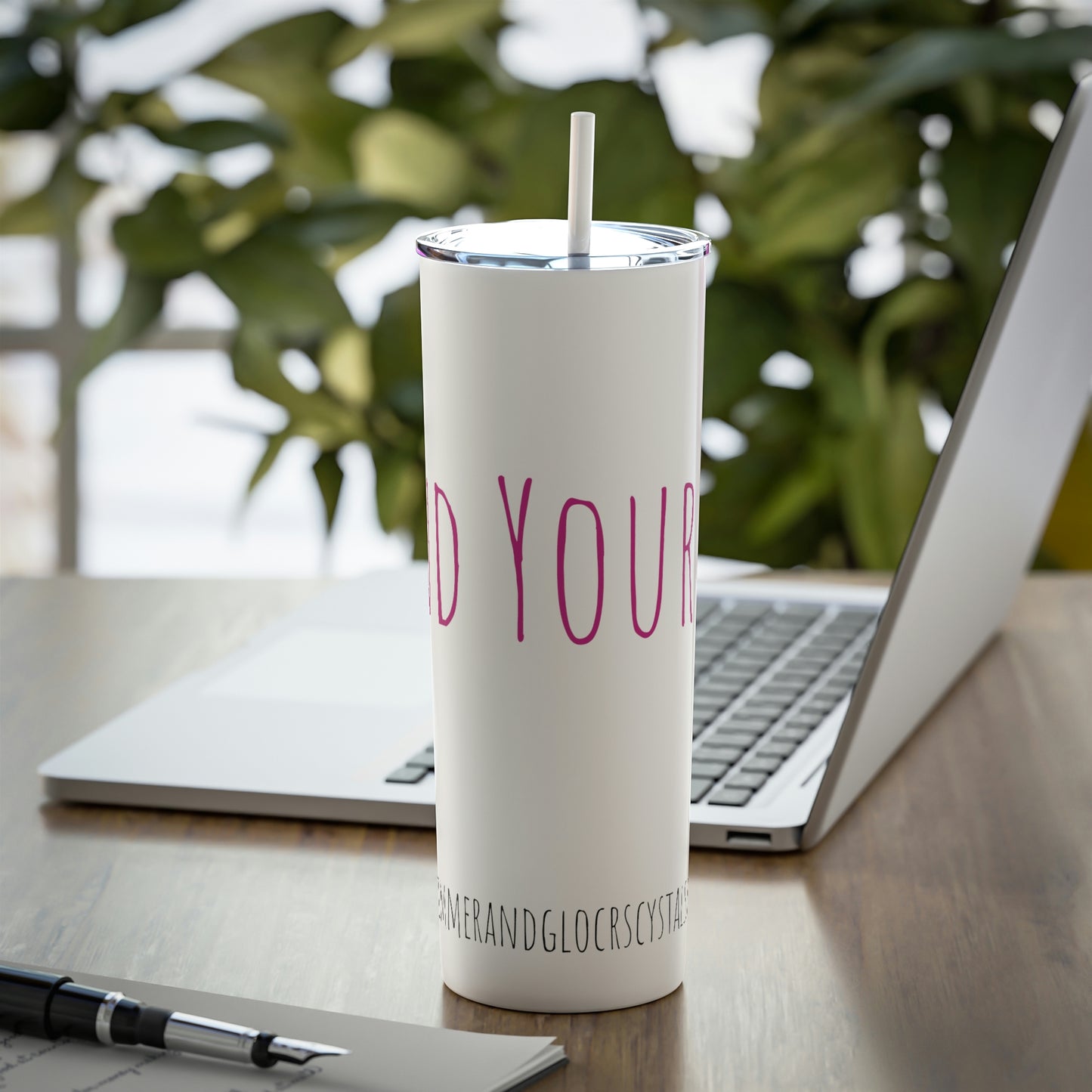 Skinny Steel Tumbler with Straw, 20oz