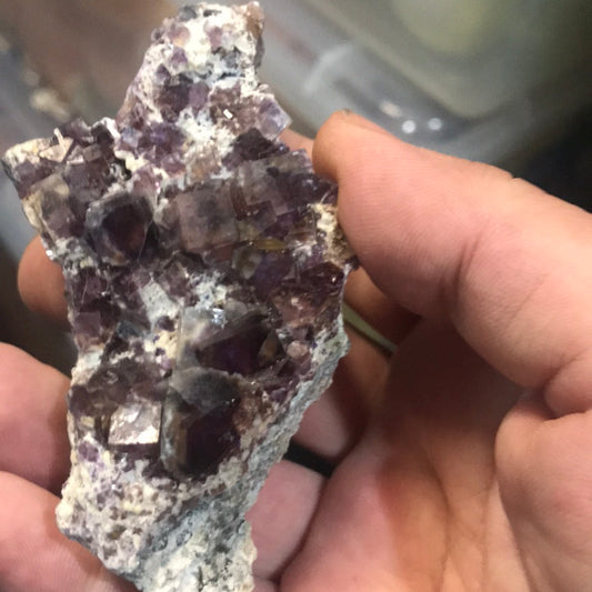 Red cubic fluorite chris