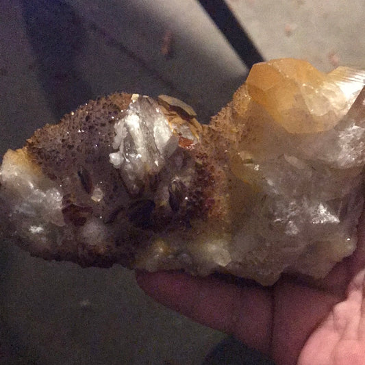 Orange Calcite and Thunderbay amethyst Samanthaj