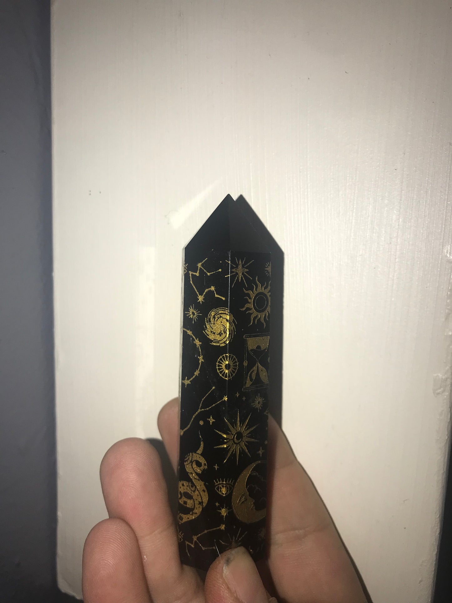 Black Obsidian Chakra Tower Gold