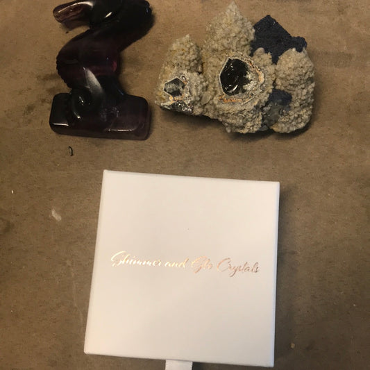 Gwen blueberry fluorite and seahorse claim