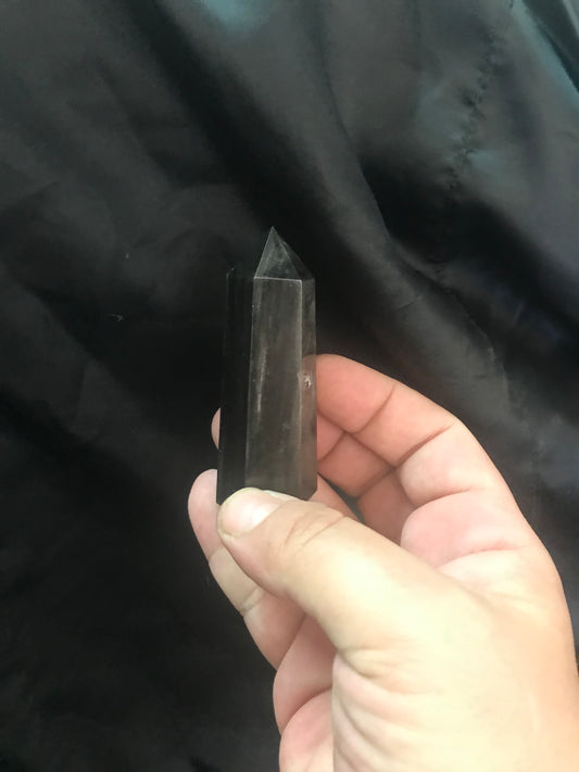 Small Silver Obsidian Tower