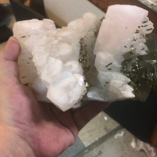Pink calcite with pyrite large Daphne