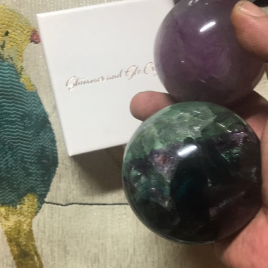 Fluorite spheres Abby green cube