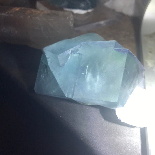 Blue cubic fluorite Puma