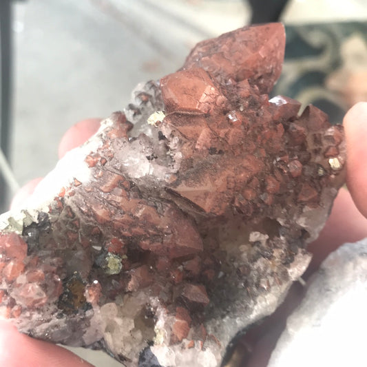 Red quartz and pyrite