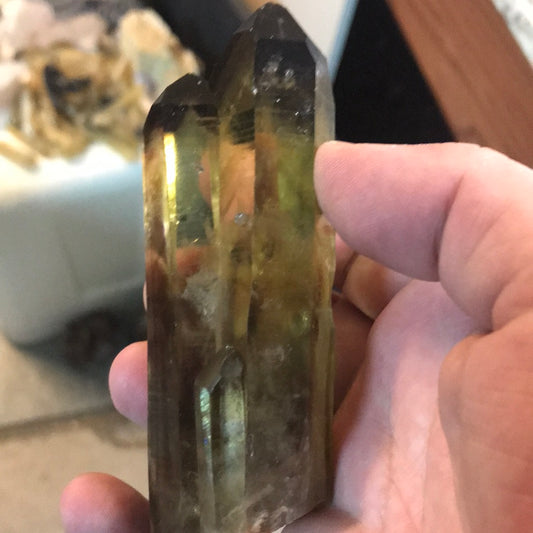 Smokey Citrine intuitive clear calcite