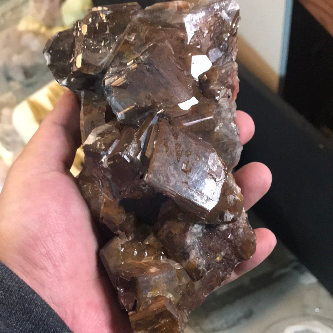 Chocolate Calcite Melisa purple fluorite