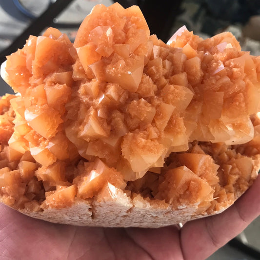 Orange calcite intuitive red quartz abs specularite