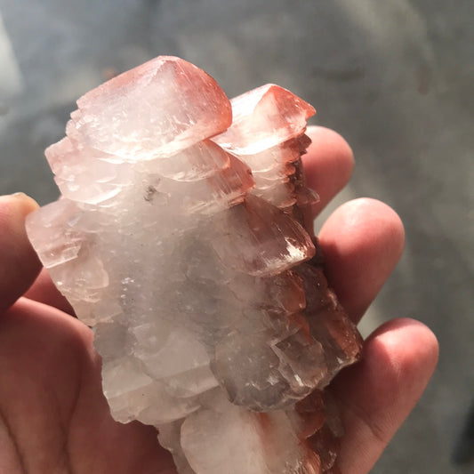 Red pagoda calcite Karen purple sided fluorite