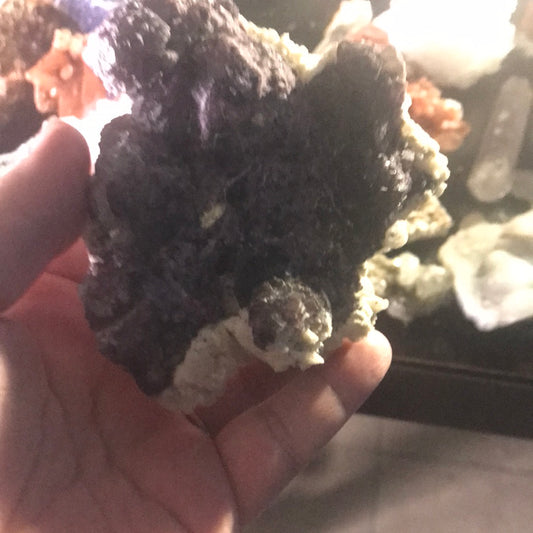 Purple Fluorite and selenite Zandra