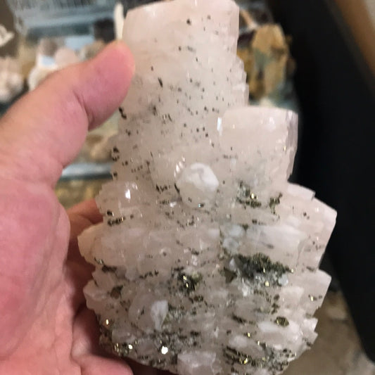 Pink calcite pyrite Lindsey