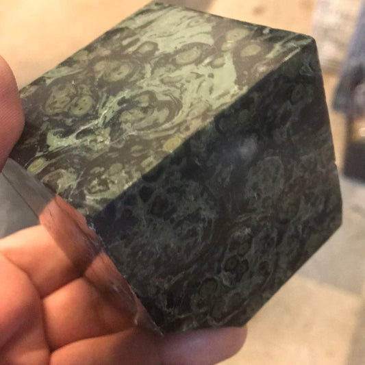 Kambaba Jasper cube and frog