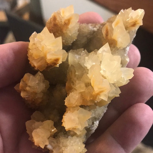 Orange Calcite Mario purple Fluorite