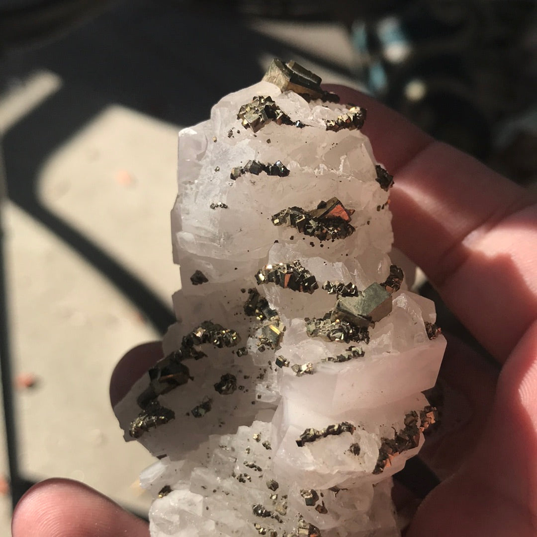 Blue Aragonite and pink calcite diary